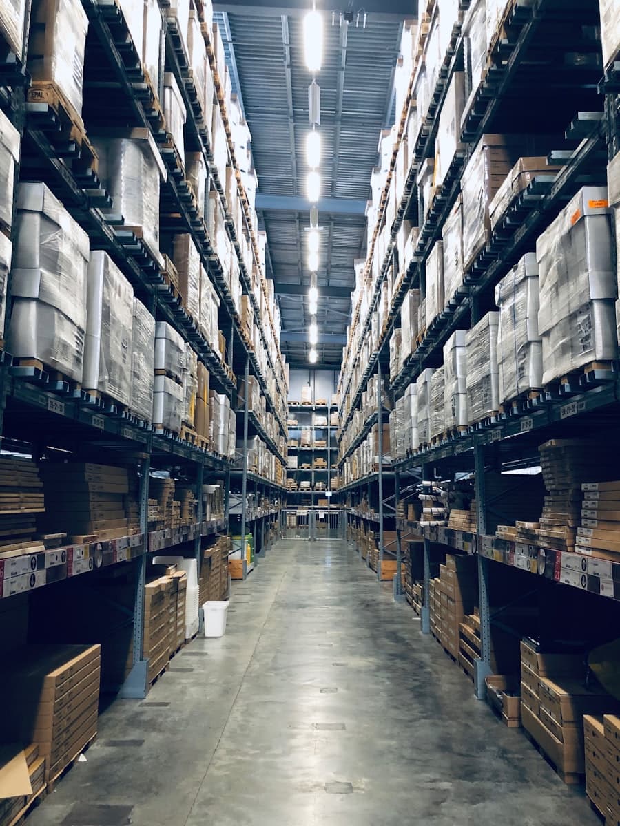 Large commercial warehouse interior